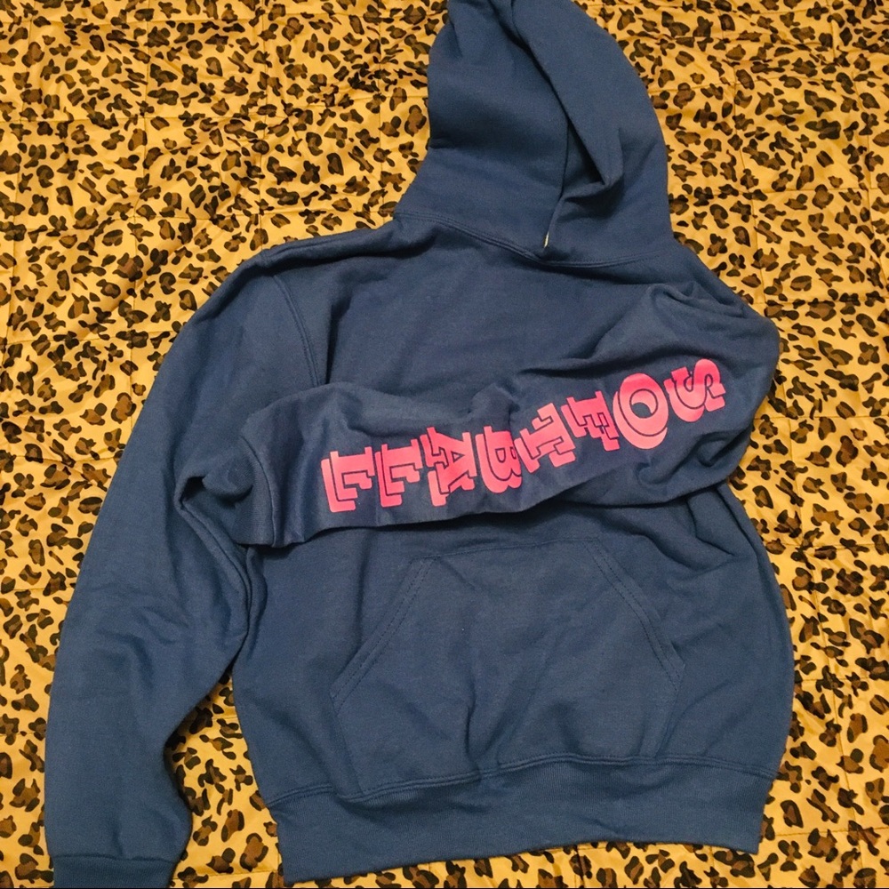 NWOT Softball hooded royal blue sweatshirt